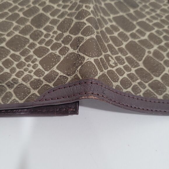 NINA RICCI Vintage Leather Bifold Long Wallet Designer Leopard Brown - Picture 9 of 10